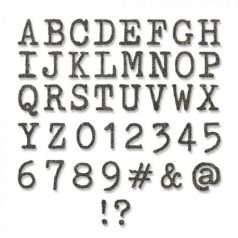   Vágósablon 664406, Sizzix Thinlits Die / Alphanumeric Tiny Type Upper  - Tim Holtz  (1 csomag)