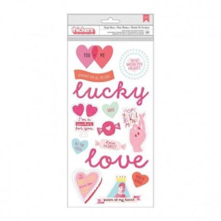 Matrica , Pink Paislee Lucky Us / Thickers chipboard lucky charm -  (1 csomag)