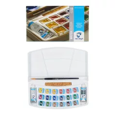   Talens Van Gogh akvarellfesték készlet - 18 + 2 db - Watercolour plastic case set (1 csomag)