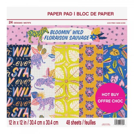 Papírkészlet 12", Craft Smith Paper Pad / Bloomin' Wild -  (48 lap)