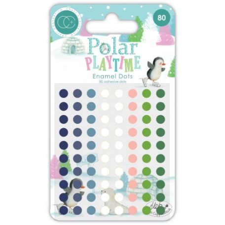 Öntapadós félgyöngy , Craft Consortium Polar Playtime / Adhesive Enamel Dots  -  (1 csomag)