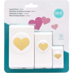   WRMK - Mintalyukasztó - szívek - Hearts - Layered punch  (3 db)