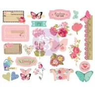   Öntapadós Chipbaord , Prima Marketing Butterfly Bliss / Chipboard Stickers (1 csomag)