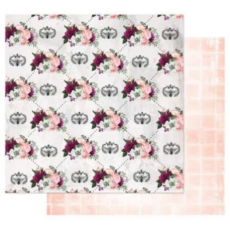 Scrapbook papír 12", Prima Marketing Pretty Mosaic / Queen Bee - fóliázott részletek (1 ív)