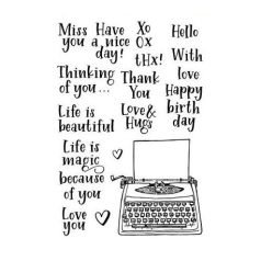   Szilikonbélyegző , A6 - handletter - typewriter quotes (Eng) / CE Clear Stamps -  (1 db)