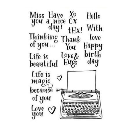 Szilikonbélyegző , A6 - handletter - typewriter quotes (Eng) / CE Clear Stamps -  (1 db)