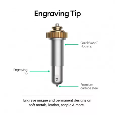 Cricut gravírozó eszköz és QuickSwap tokmány / Engraving tip + QuickSwap Housing  (1 csomag)