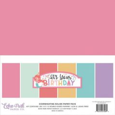   Papírkészlet 12", Echo Park It's Your Birthday Girl / Solids Kit - Alapkarton (1 csomag)