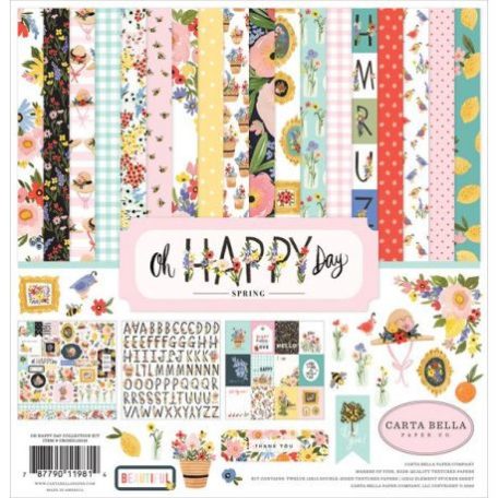 Papírkészlet 12", Carta Bella Oh Happy Day / Collection Kit -  (1 csomag)