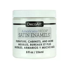   Zománcfesték - Selyemfényű 236ml, Pure White / DecoArt Americana DECOR® Satin Enamels (1 db)