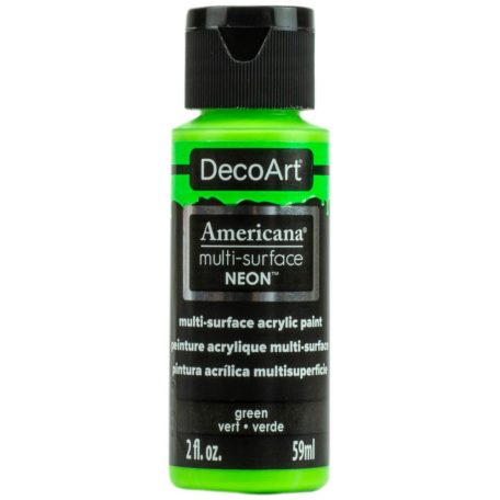 Neon színű Akrilfesték 59ml, Neon Green / DecoArt Americana® Multi-Surface Neon (1 db)