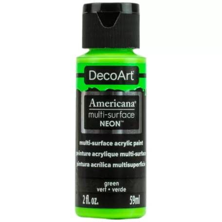 Neon színű Akrilfesték 59ml, Neon Green / DecoArt Americana® Multi-Surface Neon (1 db)