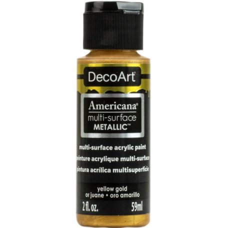Akrilfesték - metál 59ml - Yellow Gold - DecoArt Americana® Multi-Surface Satin METALLIC (1 db)