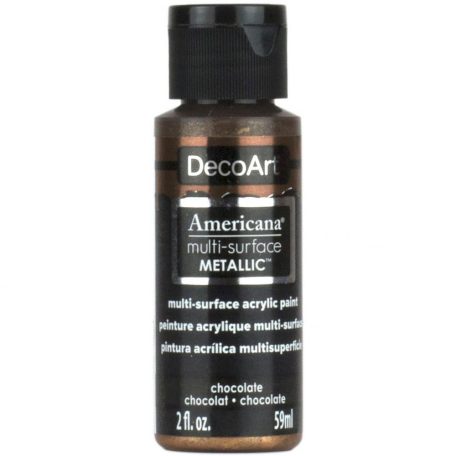 Akrilfesték - metál 59ml - Chocolate - DecoArt Americana® Multi-Surface Satin METALLIC - (1 db)