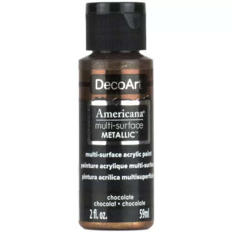 Akrilfesték - metál 59ml - Chocolate - DecoArt Americana® Multi-Surface Satin METALLIC - (1 db)