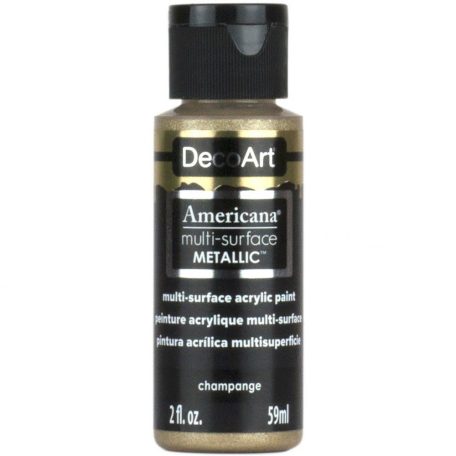 Akrilfesték - metál 59ml - Champagne - DecoArt Americana® Multi-Surface Satin METALLIC (1 db)