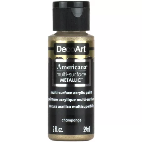 Akrilfesték - metál 59ml - Champagne - DecoArt Americana® Multi-Surface Satin METALLIC (1 db)