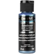   Akrilfesték - metál 59ml - Steel Blue - DecoArt Americana® Multi-Surface Satin METALLIC (1 db)
