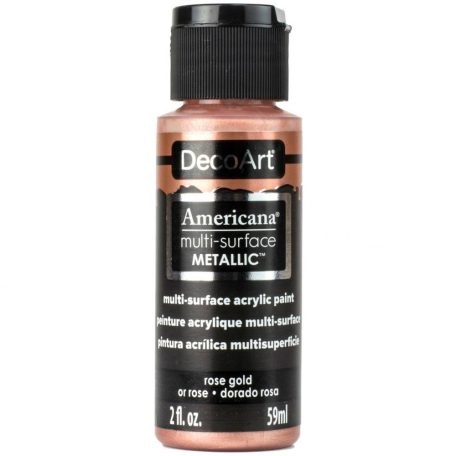 Akrilfesték - metál 59ml - Rose Gold - DecoArt Americana® Multi-Surface Satin METALLIC (1 db)