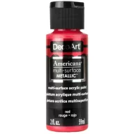  Akrilfesték - metál 59ml - Red - DecoArt Americana® Multi-Surface Satin METALLIC (1 db)