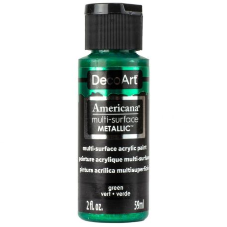 Akrilfesték - metál 59ml - Green - DecoArt Americana® Multi-Surface Satin METALLIC (1 db)