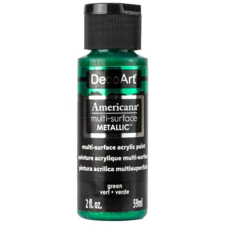 Akrilfesték - metál 59ml - Green - DecoArt Americana® Multi-Surface Satin METALLIC (1 db)