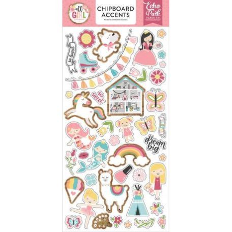 Chipboard matric 6X12", Echo Park All Girl / Chipboard Phrases  -  (1 csomag)