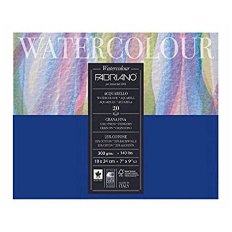 Akvarelltömb 300 g, Fabriano Watercolour / 18x24 cm -  (20 lap)