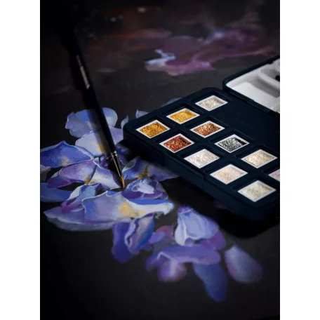 Talens Van Gogh akvarellfesték készlet - 12 szín - Metál és Irizáló - Metallic & Interference - Watercolour pocket box (1 csomag)