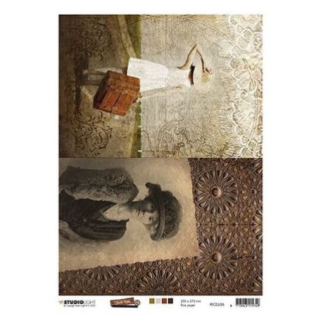 Rizspapír A4, Studio Light Rice Paper / Just Lou Exploration Collection nr.06 -  (1 lap)