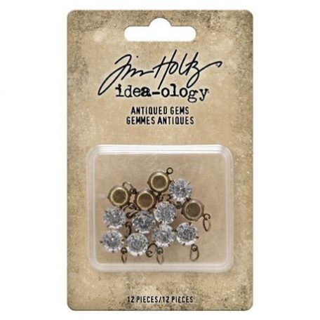 Díszítőelem , Antiqued Gems / Tim Holtz Idea-ology - 12 db (1 csomag)