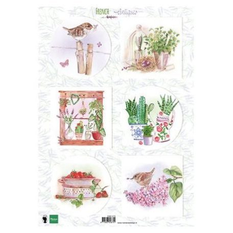 Kivágat EWK1273, Marianne Design Decoupage paper / French antiques herbs -  (1 ív)