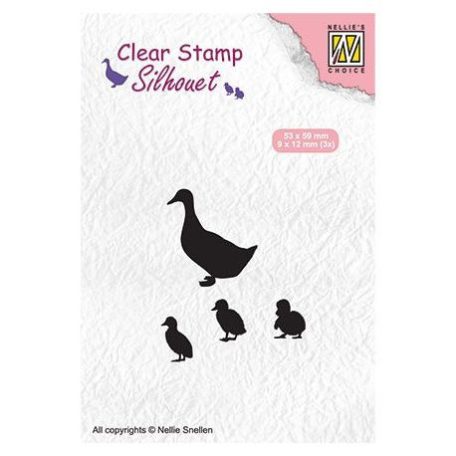 Szilikonbélyegző SIL059, Silhouet Clear stamps / duck with chicks -  (1 db)