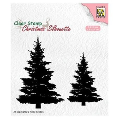 Szilikonbélyegző CSIL009, Silhouet Clear stamps / Fir trees -  (1 db)