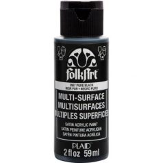   Akril festék - selyemfényű 59ml, Pure Black / FolkArt Multi-Surface (1 db)