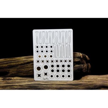Díszítőelem , SnipArt Chipboard / Industrial Factory – Screws and nails (1 csomag)