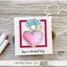 Vágósablon, bélyegzővel , Picket Fence Studios Clear Stamp + Dies / Have A Cheerful Day  (1 csomag)