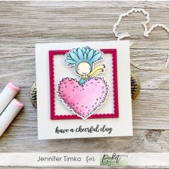   Vágósablon, bélyegzővel , Picket Fence Studios Clear Stamp + Dies / Have A Cheerful Day  (1 csomag)