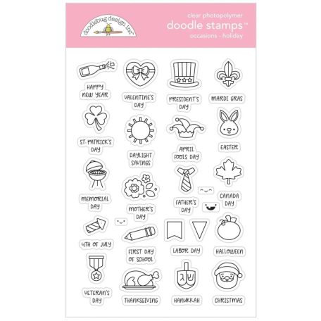 Szilikonbélyegző , Doodlebug Design Doodle Stamps / Occasions Holiday -  (1 csomag)