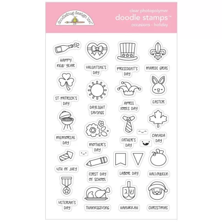 Szilikonbélyegző , Doodlebug Design Doodle Stamps / Occasions Holiday -  (1 csomag)