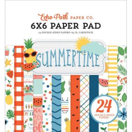 Papírkészlet 6", Echo Park Summertime / Paper Pads - Kétoldalas (24 lap)