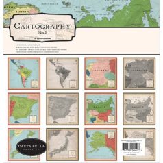   Papírkészlet 12", Carta Bella Cartography No.2 / Collection Kit -  (1 csomag)