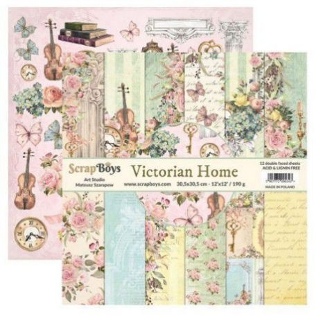 Papírkészlet 12" (30 cm), ScrapBoys Paper pad / Victorian Home -  (12 lap)