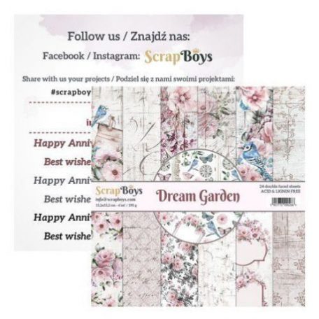 Papírkészlet 6" (15 cm), ScrapBoys Paper pad / Dream Garden -  (24 lap)
