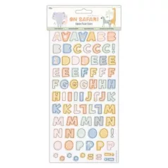   Chipboard matric 160 db, Papermania On Safari  / Alphabet Thicker Stickers (1 csomag)
