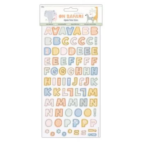 Chipboard matric 160 db, Papermania On Safari  / Alphabet Thicker Stickers (1 csomag)