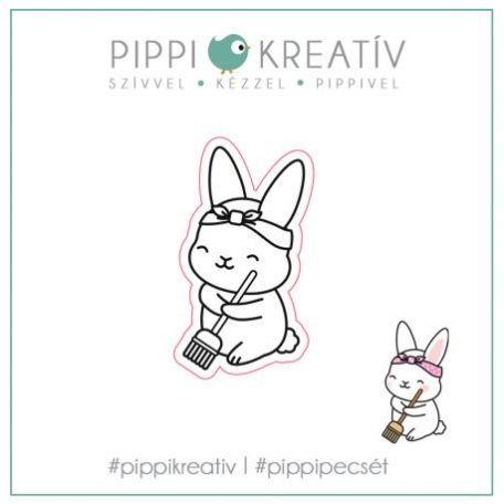 Gumibélyegző , Clean Bunny / PIPPI Rubber stamp -  (1 db)