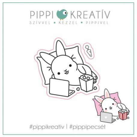 Gumibélyegző , Popcorn Bunny / PIPPI Rubber stamp -  (1 db)