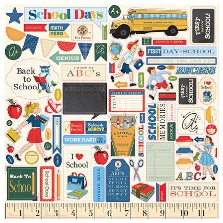 Carta Bella Matrica 12" (30 cm) - School Days - Element Sticker (1 ív)