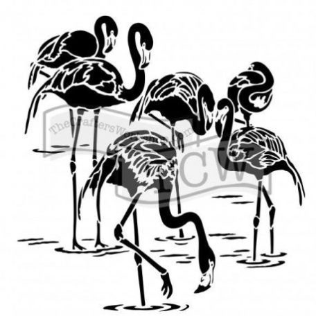 Stencil 6", TCW Stencil / Flamingos -  (1 db)